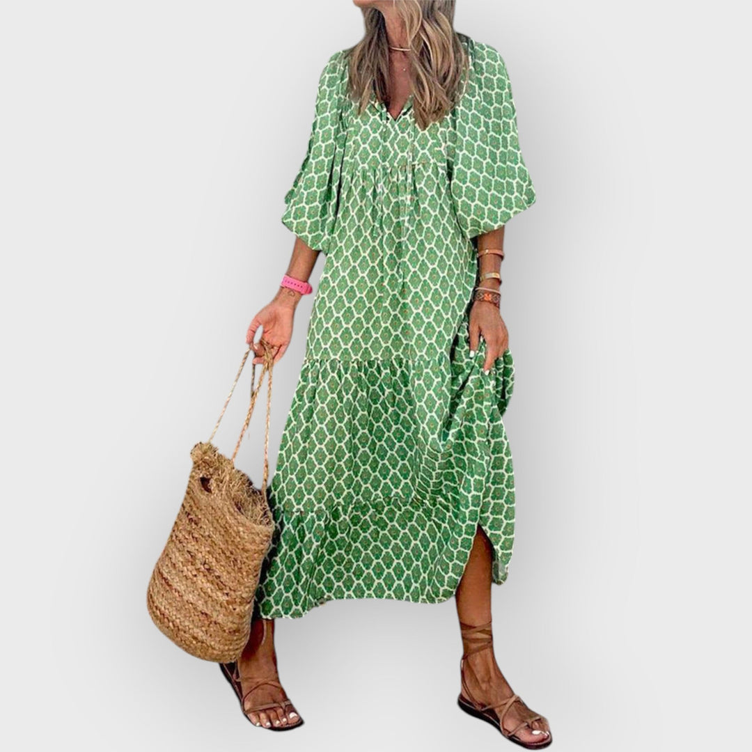 Lara - Bohemian Printed Maxi Dress