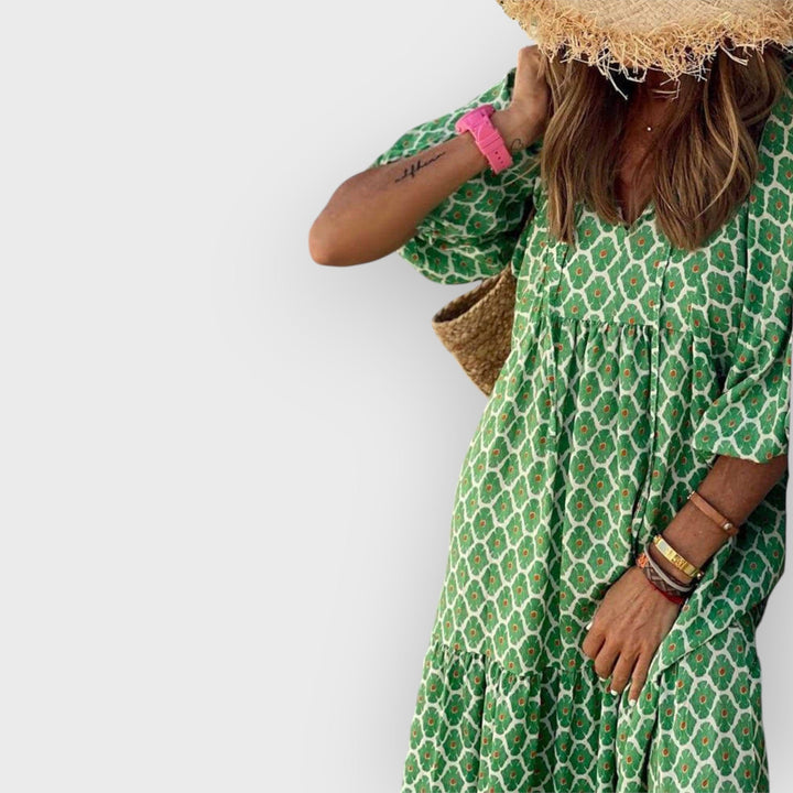 Lara - Bohemian Printed Maxi Dress