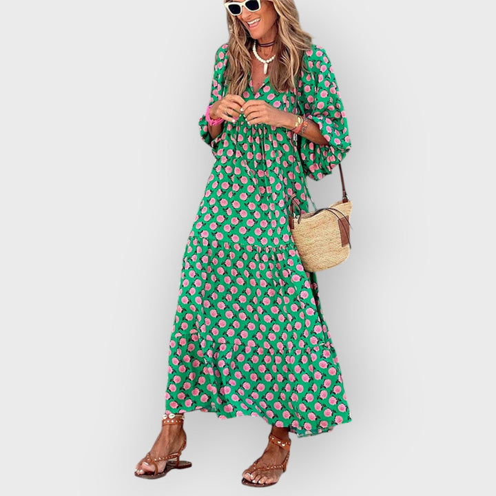 Lara - Bohemian Printed Maxi Dress
