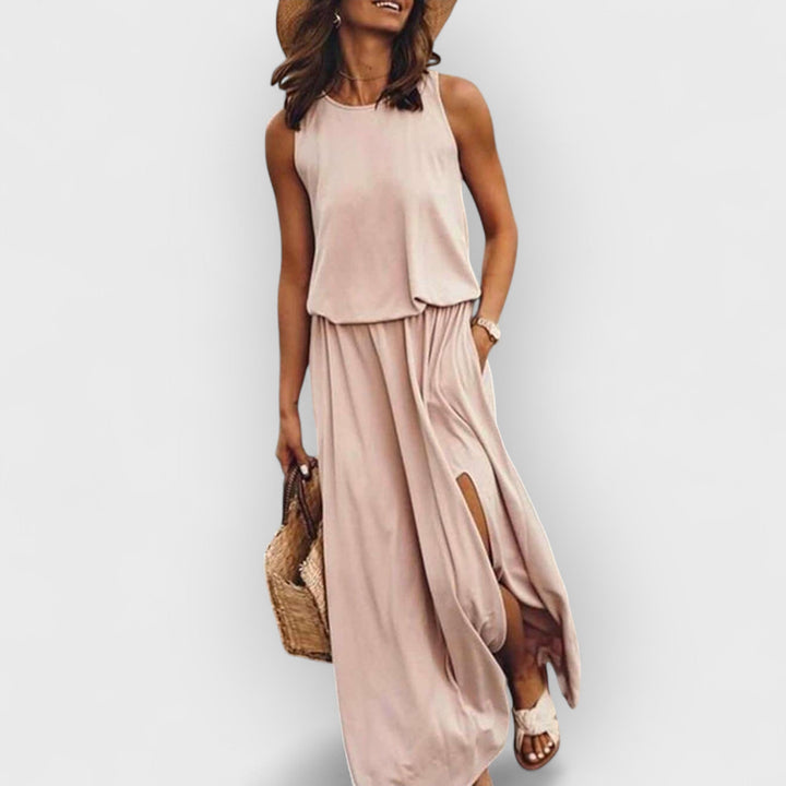 Yara - Sleeveless Slit Dress