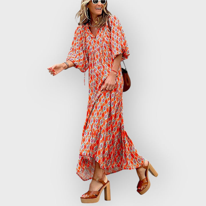 Lara - Bohemian Printed Maxi Dress