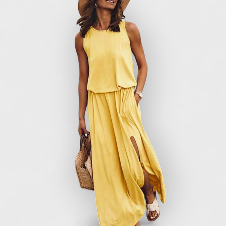 Yara - Sleeveless Slit Dress