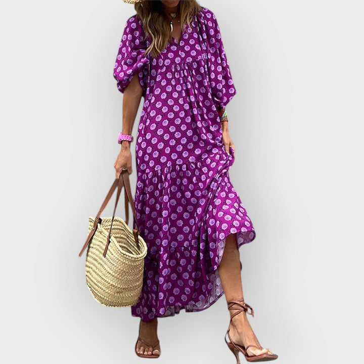 Lara - Bohemian Printed Maxi Dress