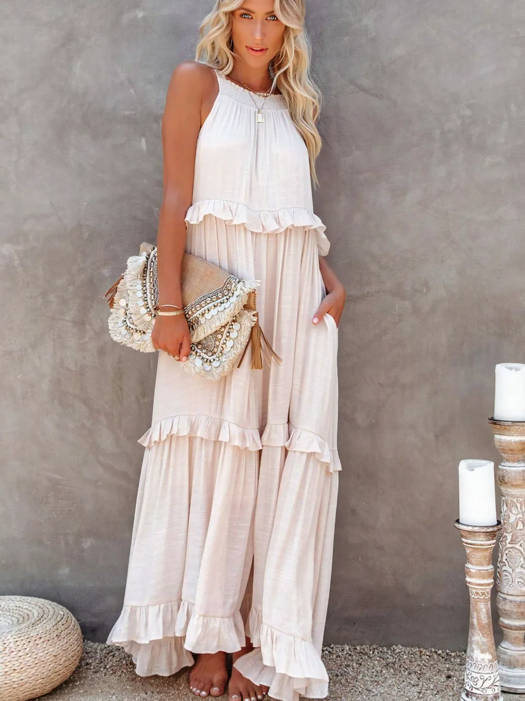 Pearl™ Ruffle Breeze Maxi Dress
