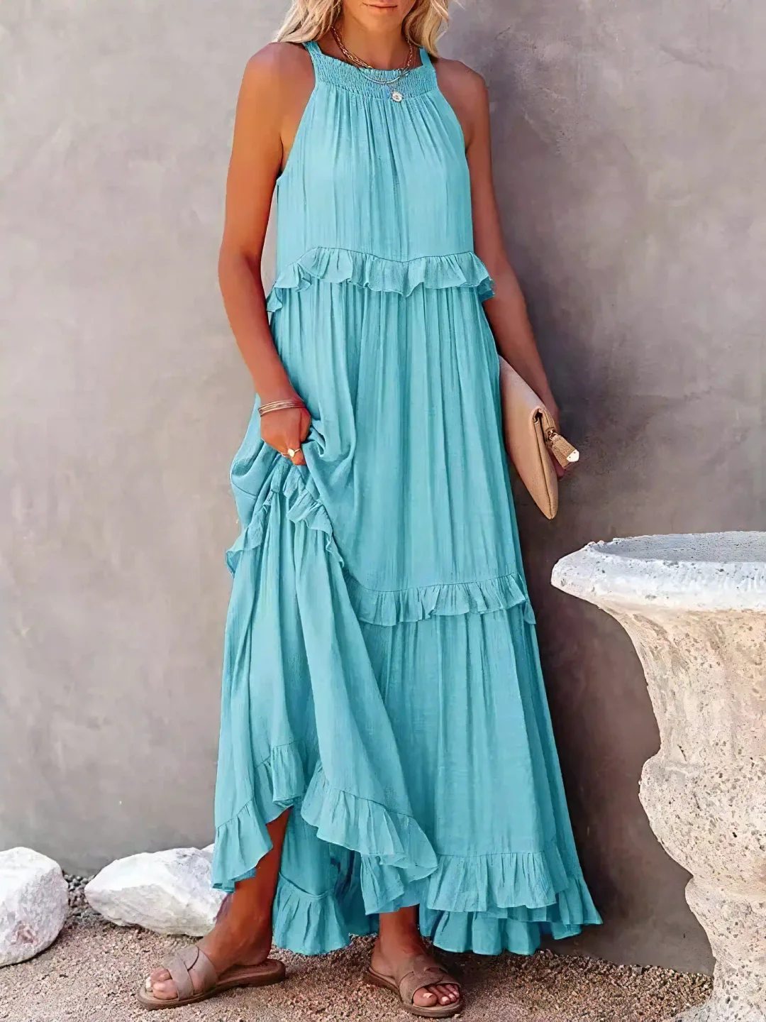 Pearl™ Ruffle Breeze Maxi Dress