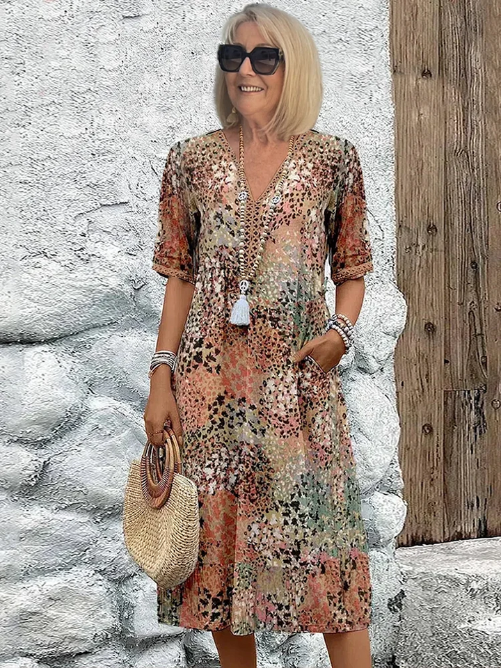 Samantha - Elegant Floral Midi Dress