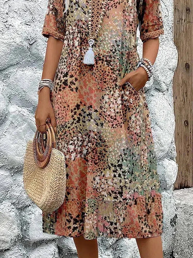 Samantha - Elegant Floral Midi Dress