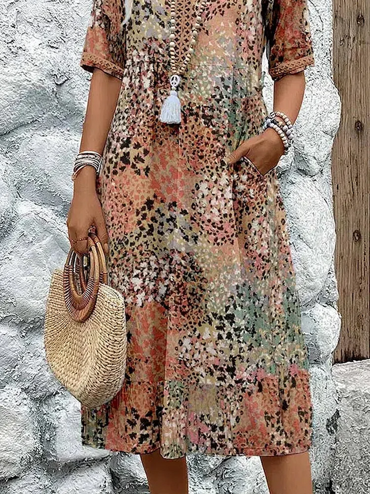 Samantha - Elegant Floral Midi Dress