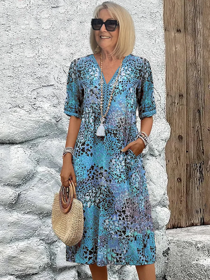 Samantha - Elegant Floral Midi Dress