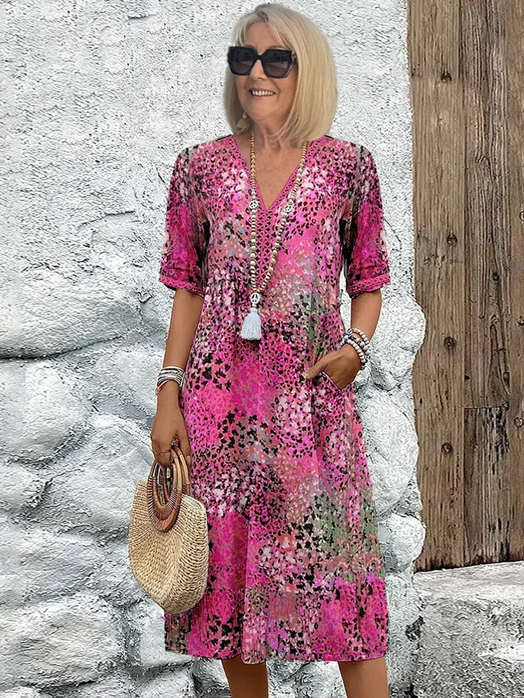 Samantha - Elegant Floral Midi Dress