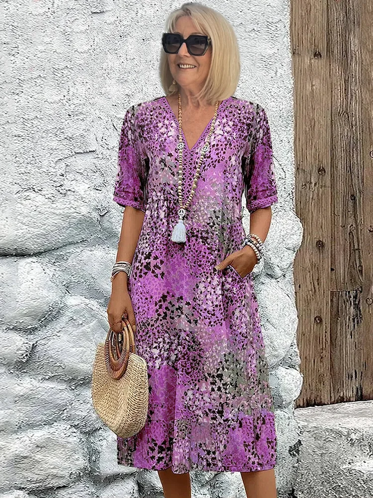 Samantha - Elegant Floral Midi Dress